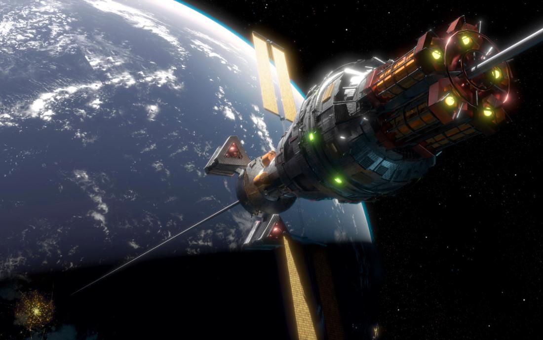 L'idea di un ascensore spaziale apparve per la prima volta nel diciannovesimo secolo. Finora non è stato implementato sul campo. (impressione dell'artista)