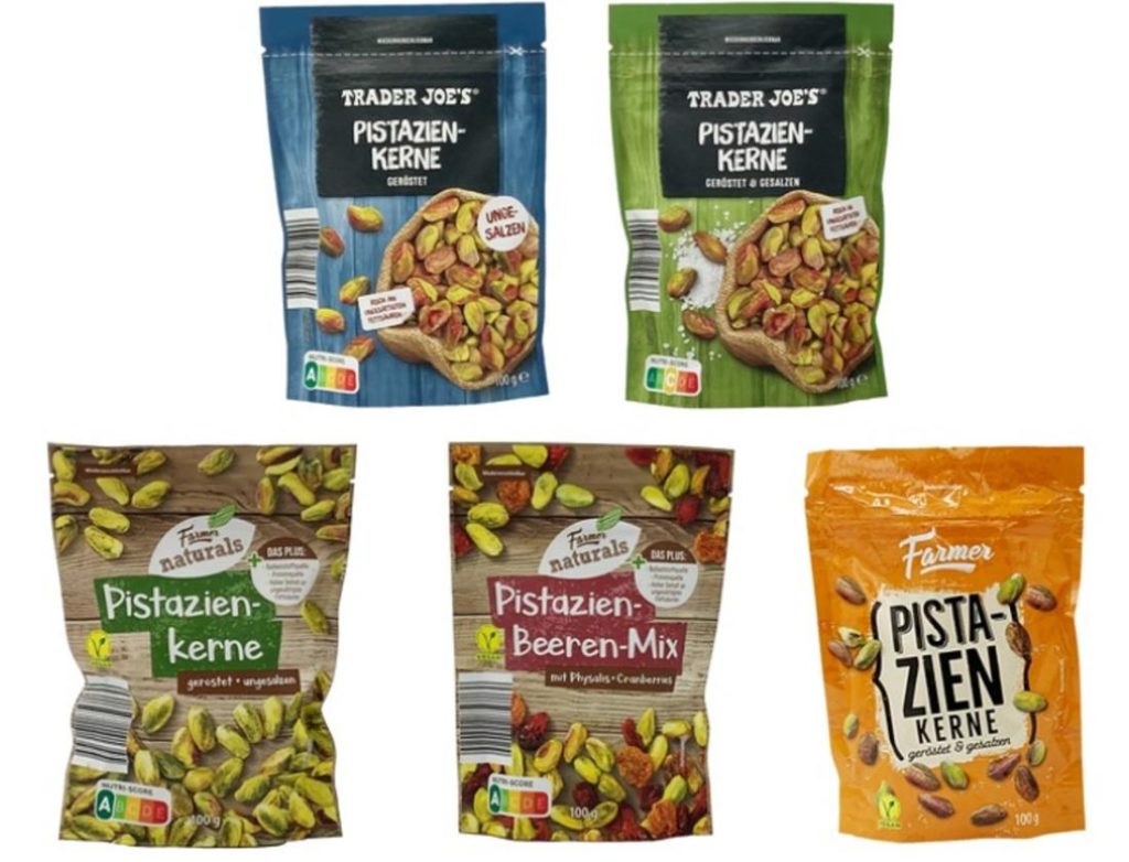 Avviso sui rischi per la salute con il prodotto al pistacchio