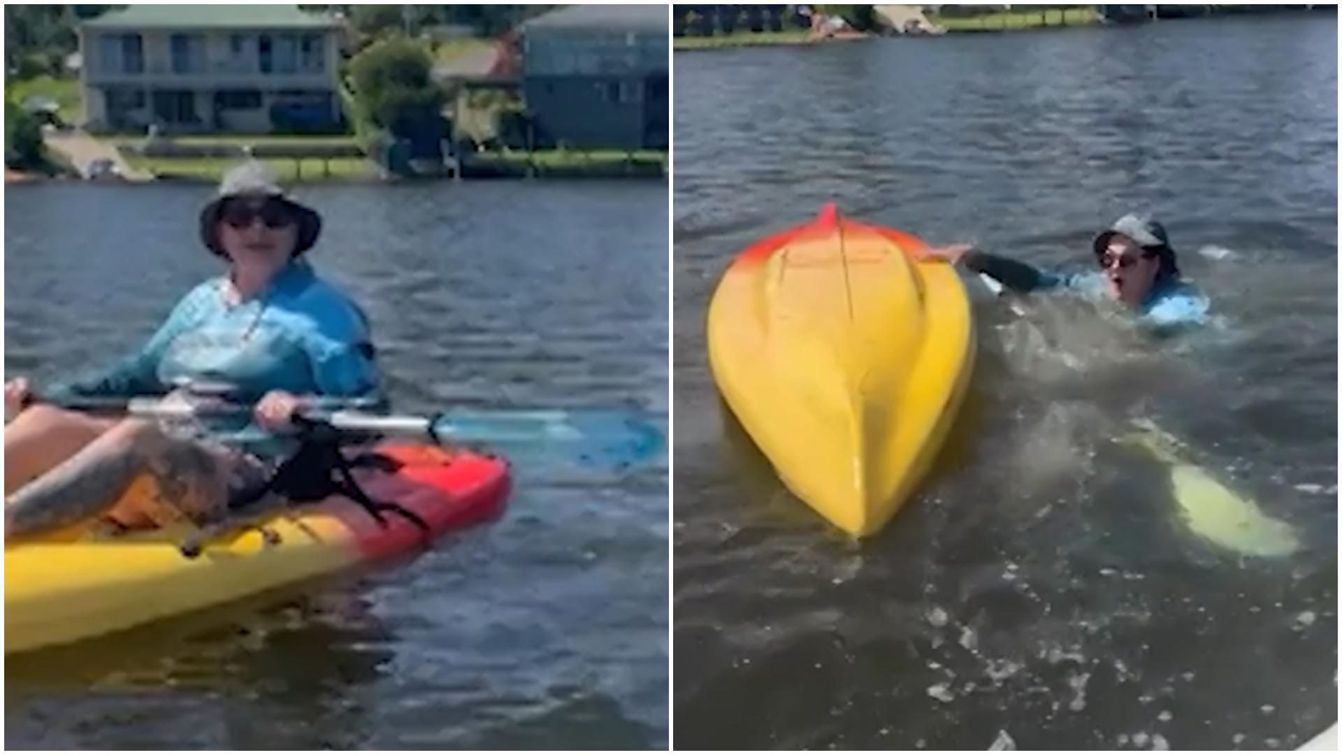 Una donna fa i capricci e riceve dolcetti bagnati da un classico kayak!